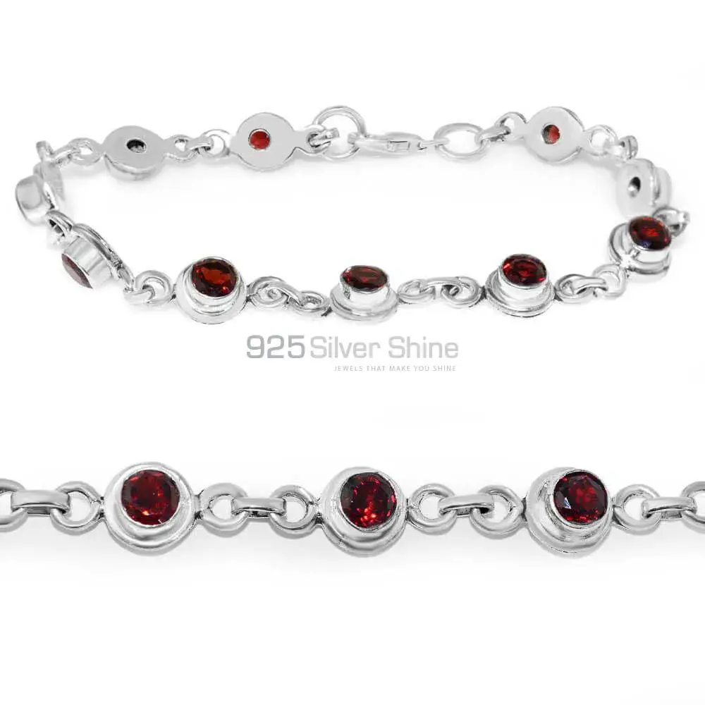 Garnet Gemstone Handmade Bracelets In 925 Sterling Silver Jewelry 925SB240