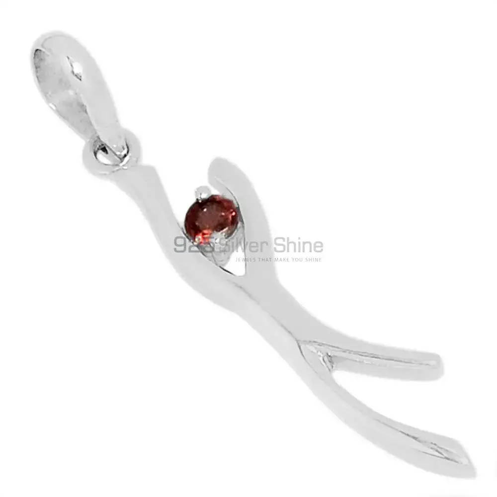 Garnet Gemstone Handmade Pendants In 925 Sterling Silver Jewelry 925SSP320-4