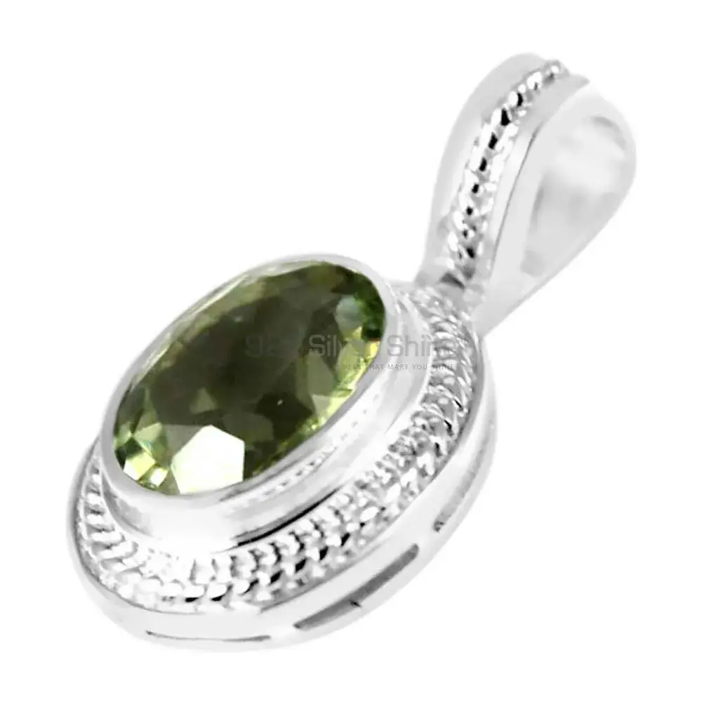Green Amethyst Gemstone Handmade Pendants In 925 Sterling Silver Jewelry 925SP235-3_0