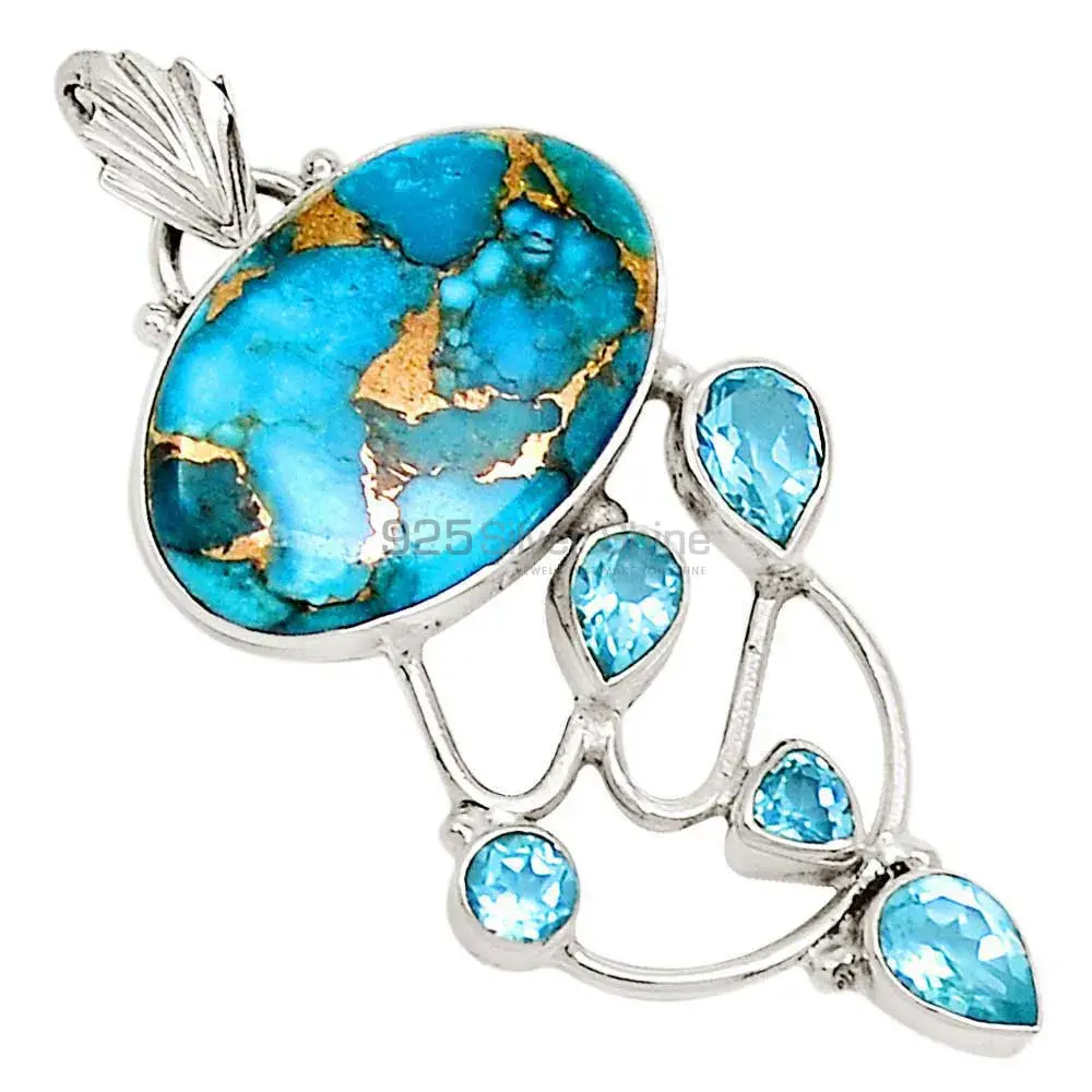 Multi Gemstone Pendants In 925 Fine Silver Jewelry 925SP29-1_1
