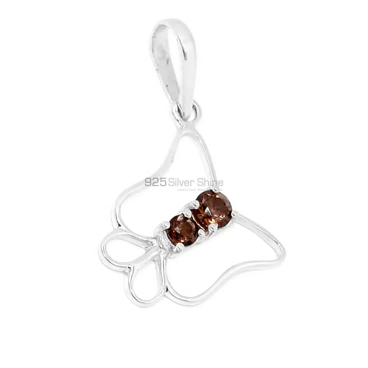 Smokey Gemstone Handmade Pendants In Solid Sterling Silver Jewelry 925SP299-1_0