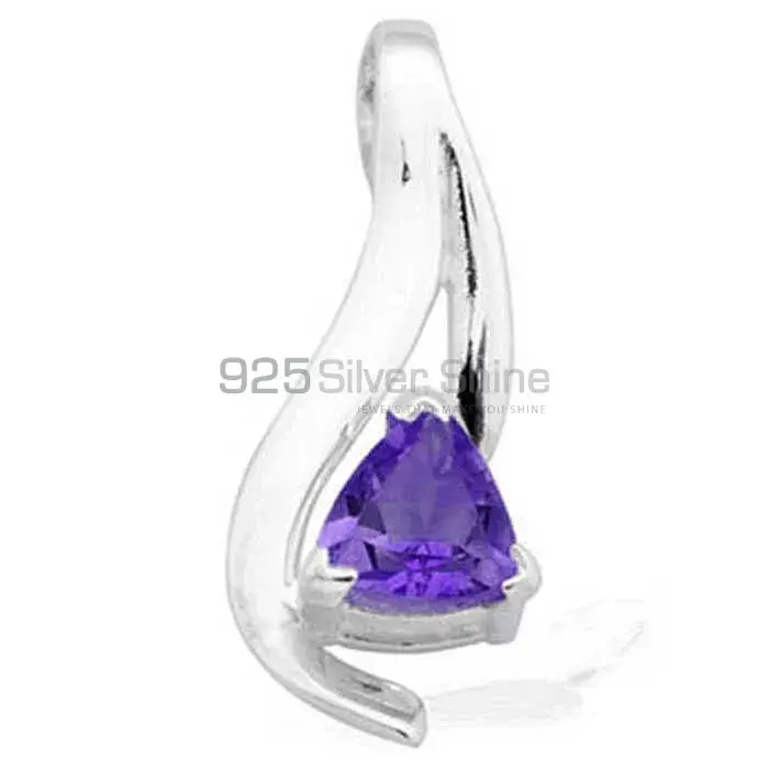 Solid Sterling Silver Handmade Pendants In Amethyst Gemstone Jewelry 925SP1587_0