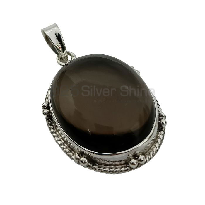 Smoky Quartz Gemstone Pendant In Sterling Silver 925NSP15_0