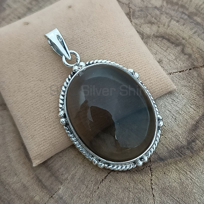 Smoky Quartz Gemstone Pendant In Sterling Silver 925NSP15