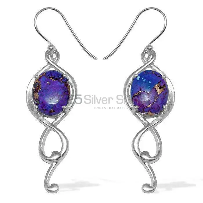925 Sterling Silver Earrings In Mohave Copper Turquoise Gemstone Jewelry 925SE829
