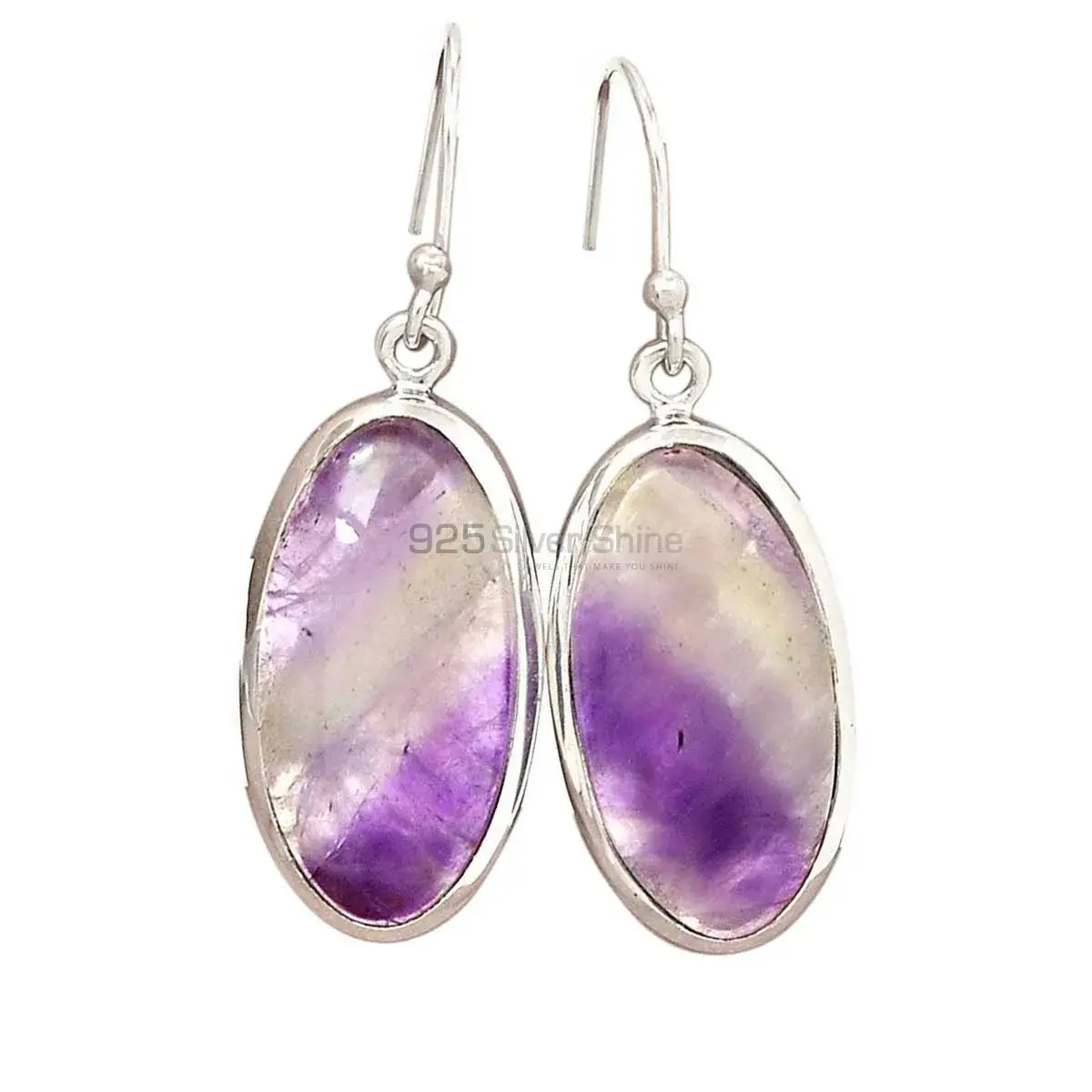 925 Sterling Silver Earrings In Amethyst Lace agate Gemstone Jewelry 925SE2705_0