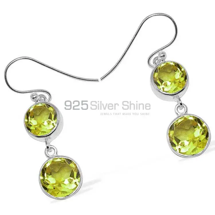 925 Sterling Silver Earrings In Lemon Quartz Gemstone Jewelry 925SE1155_1