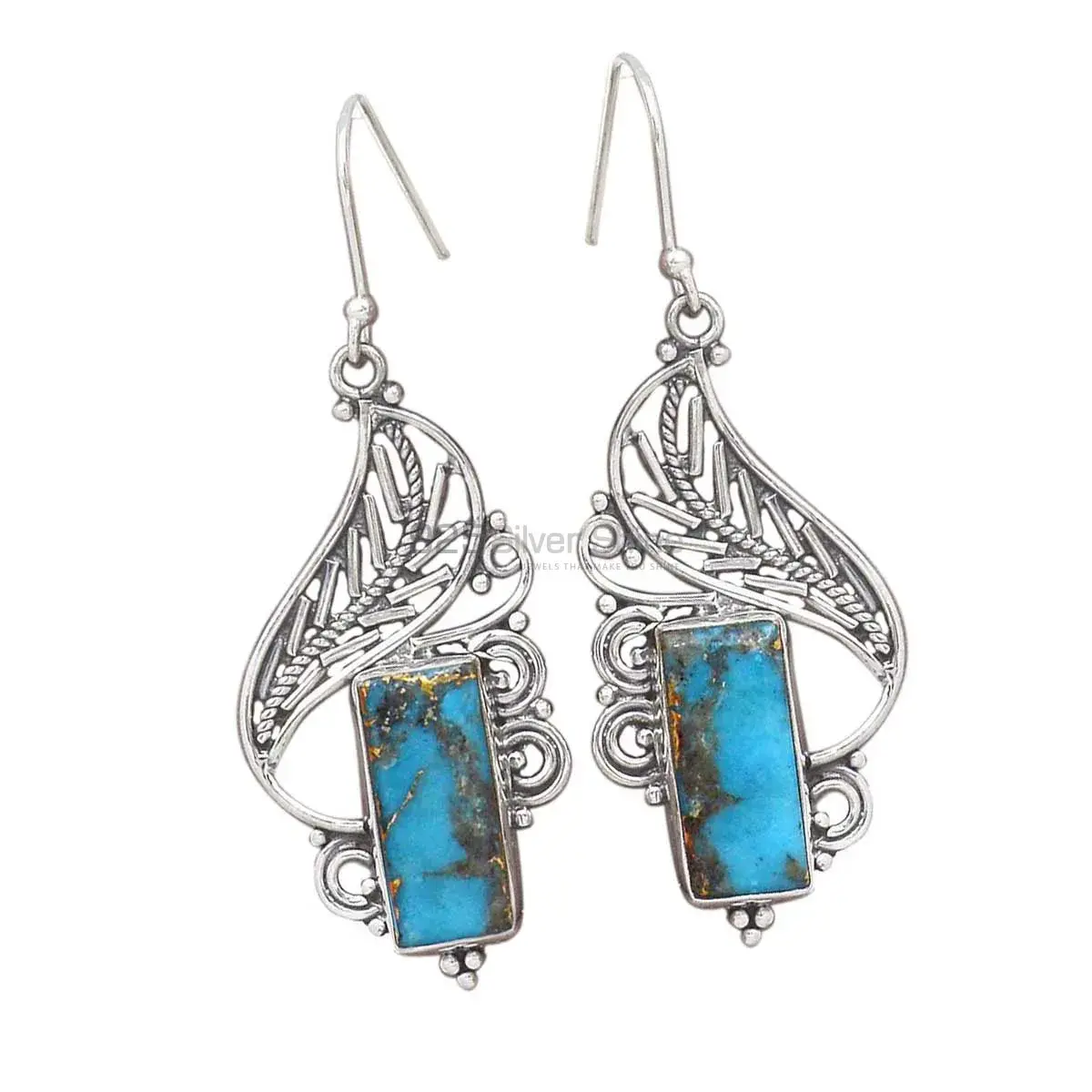 925 Sterling Silver Earrings In Turquoise Gemstone Jewelry 925SE2951_0
