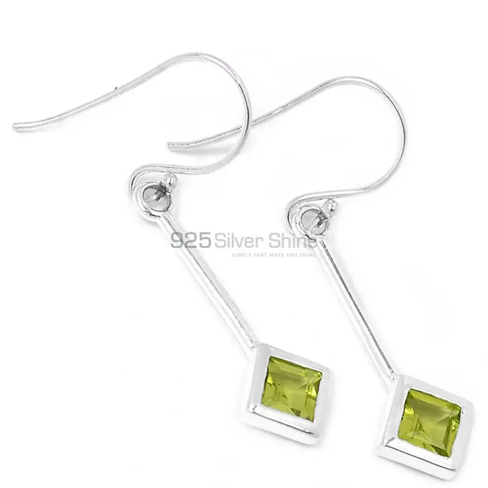 925 Sterling Silver Handmade Earrings In Peridot Gemstone Jewelry 925SE454_0