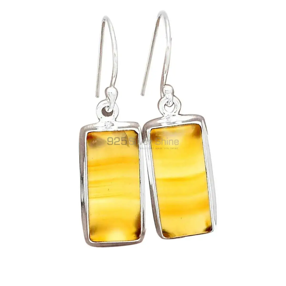 925 Sterling Silver Handmade Earrings In Montana Agate Gemstone Jewelry 925SE2312_1