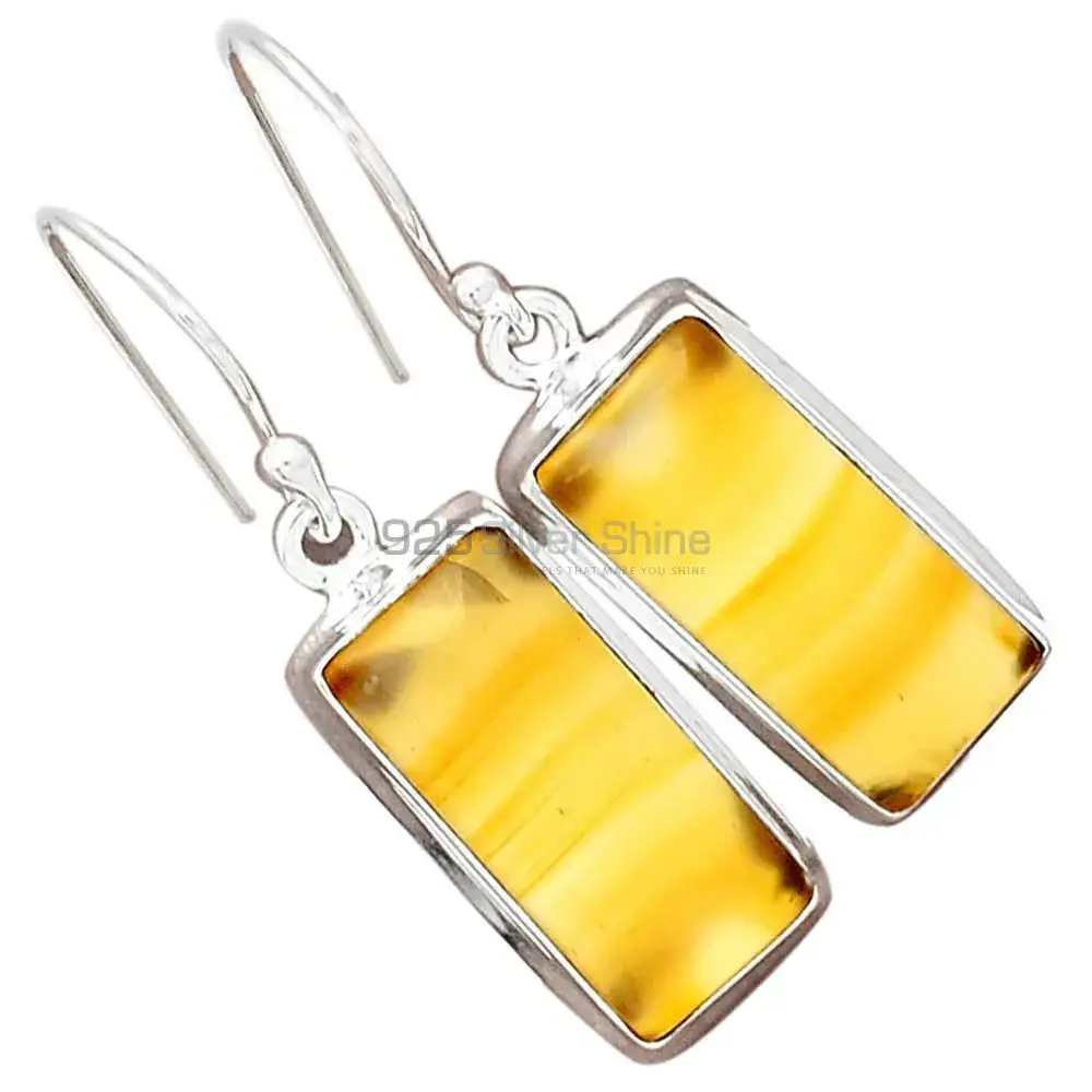 925 Sterling Silver Handmade Earrings In Montana Agate Gemstone Jewelry 925SE2312_4