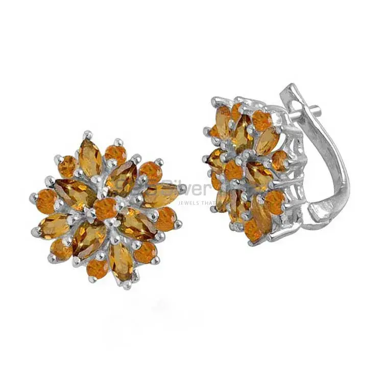 925 Sterling Silver Handmade Earrings In Citrine Gemstone Jewelry 925SE1002_1