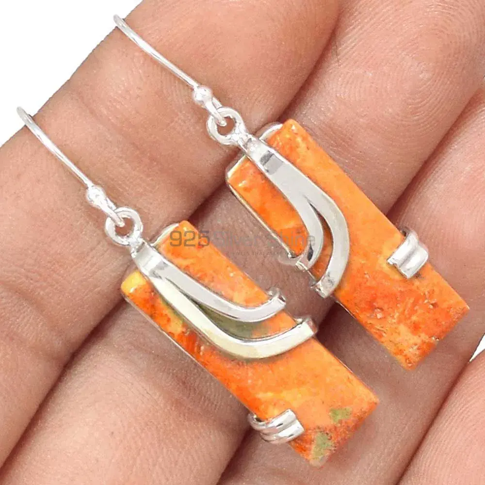 925 Sterling Silver Handmade Earrings In Jasper Gemstone Jewelry 925SE2085_0