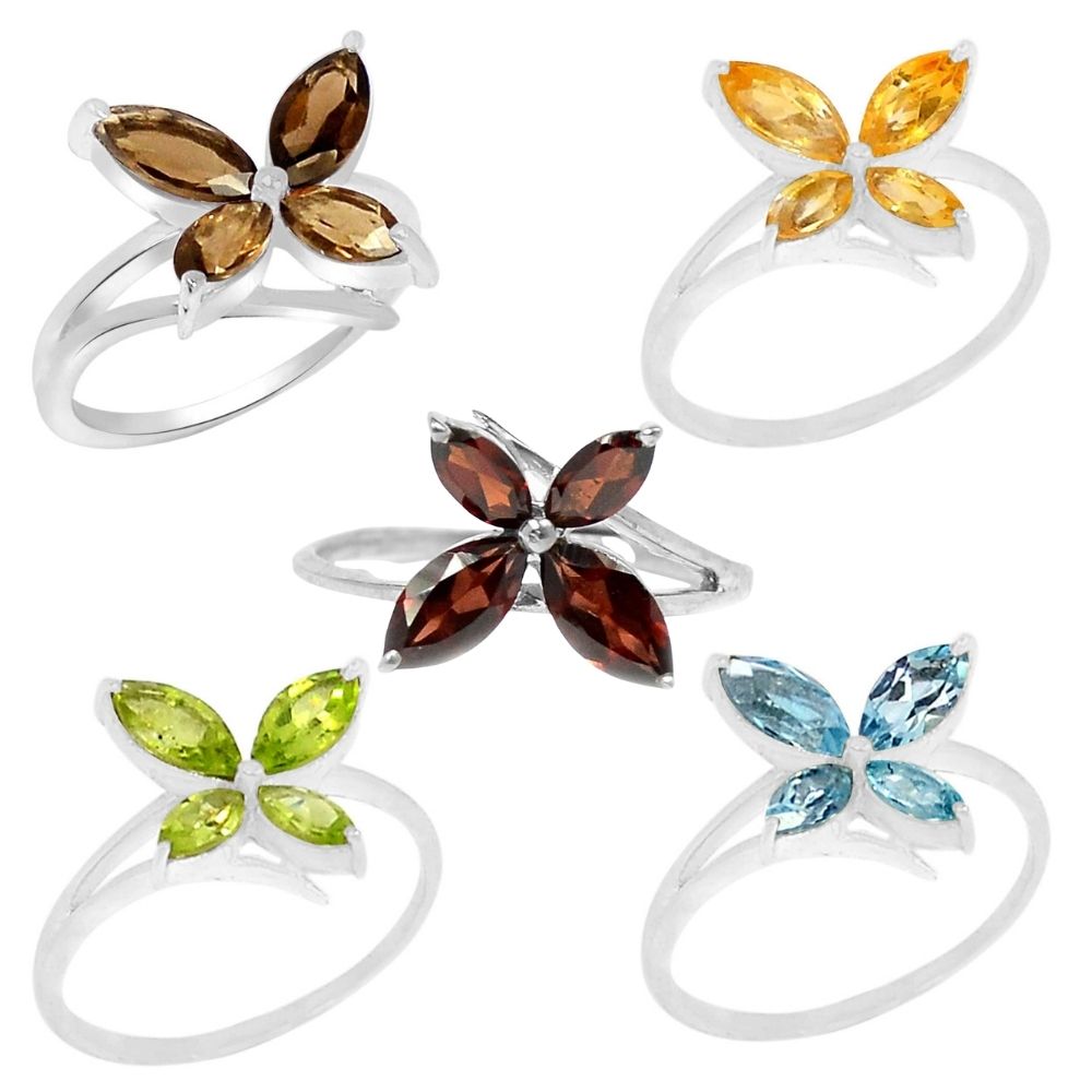 925 Sterling Silver Rings In Citrine Gemstone Jewelry 925SR891_1