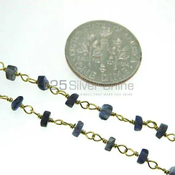 Iolite rosary chain. "Wire Wrapped 1 Feet Roll Chain" 925RC234_2