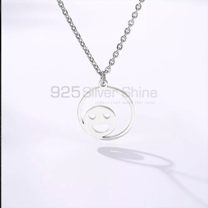 Smiley Charm Necklace In Sterling Silver SMMN432_0