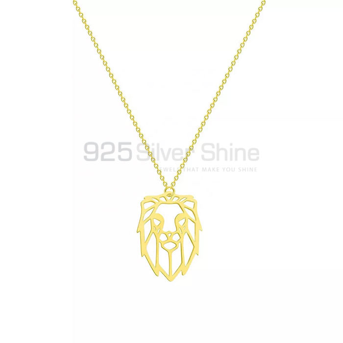 Lion Head Necklace, Animal Minimalist Necklace In 925 Sterling Silver AMN196_3