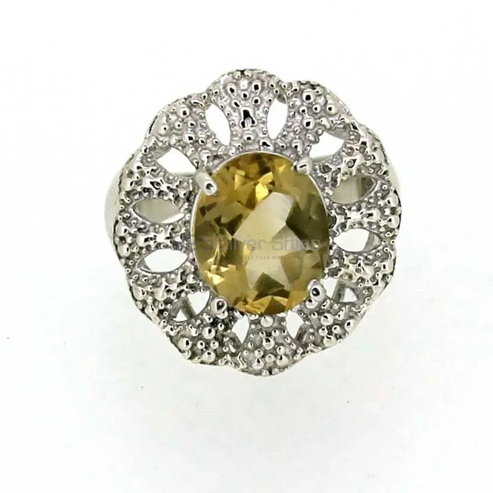 Sterling Silver Citrine Gemstone Rings 925SR018-4_0