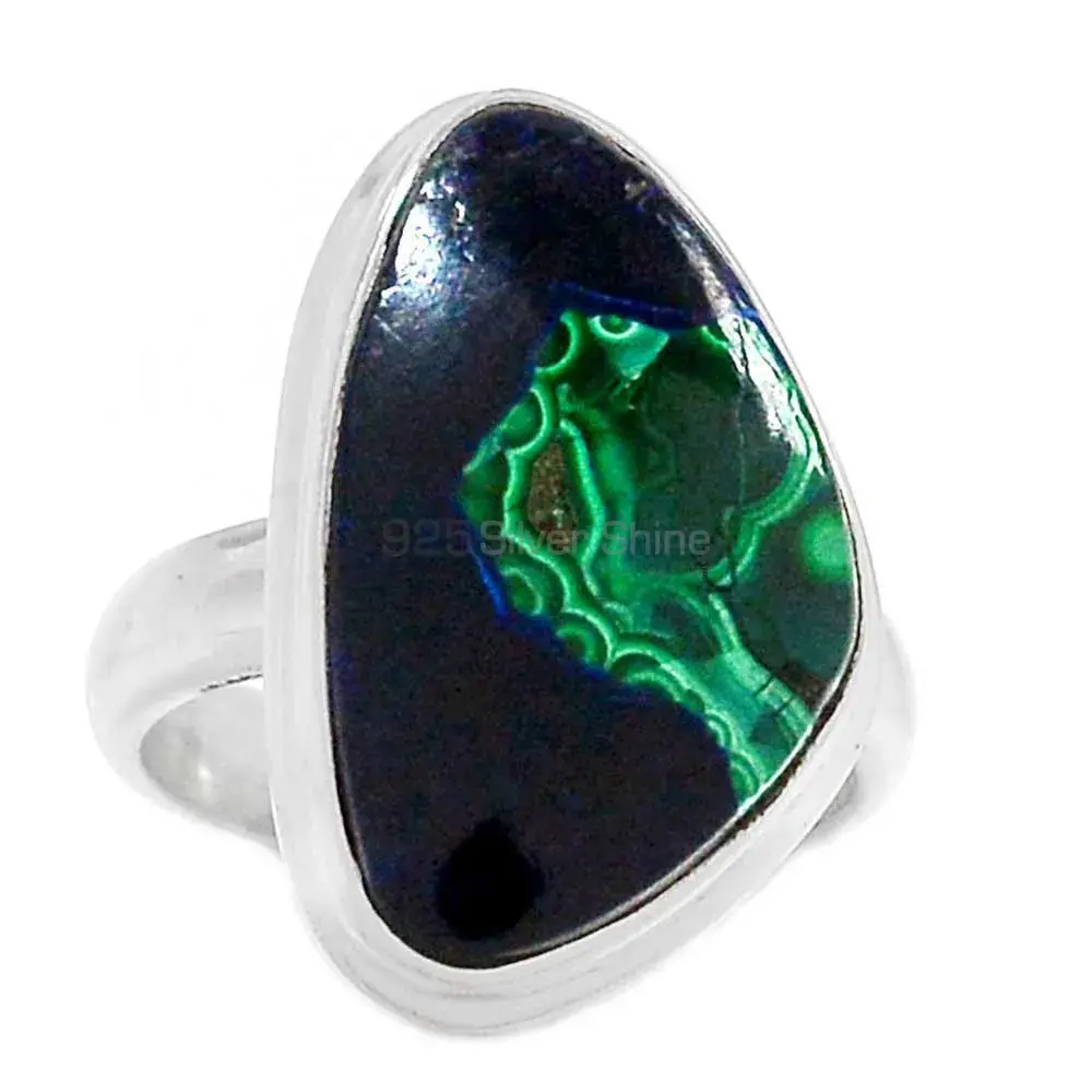 Malachite In Azurite Gemstone Handmade Ring In Sterling Silver 925SR2275_1