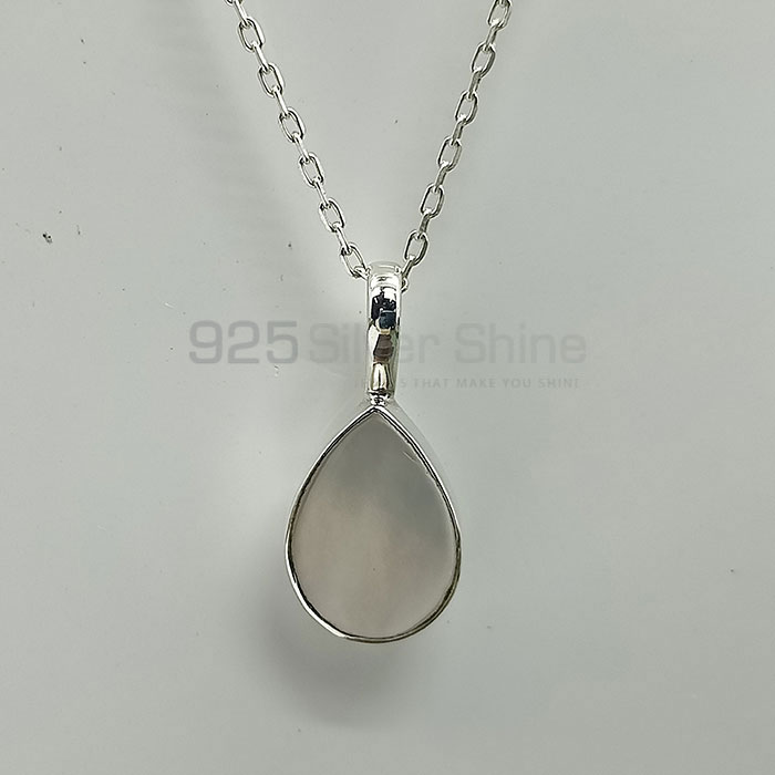 Mother Of Pearl Gemstone Pendant In Sterling Silver 925NSP08_0