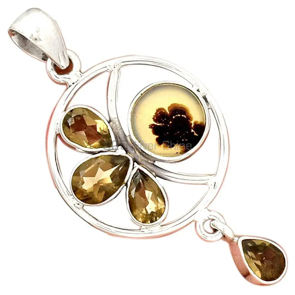 Multi Gemstone Pendants In Fine Sterling Silver Jewelry 925SP098-4_0