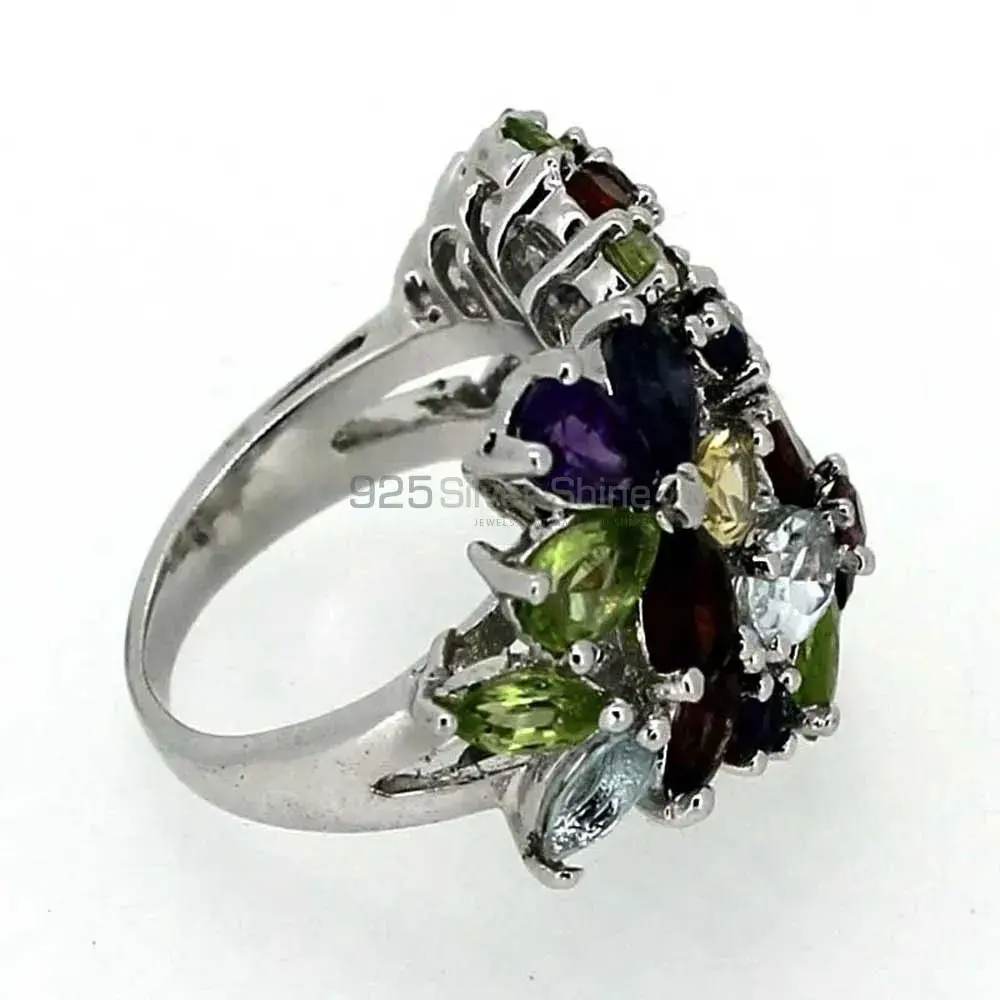 Multi Stone Gemstone Ring In Sterling Silver 925SR040_1
