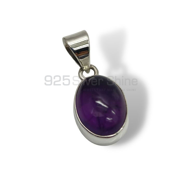 Natural Cabochon Amethyst Gemstone Pendant In Sterling Silver 925NSP11_1