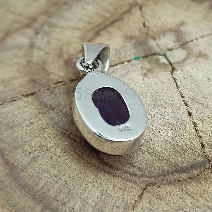 Natural Cabochon Amethyst Gemstone Pendant In Sterling Silver 925NSP11_3