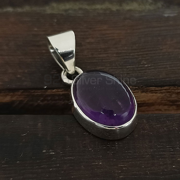 Natural Cabochon Amethyst Gemstone Pendant In Sterling Silver 925NSP11