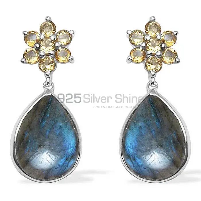 Natural Chalcedony Gemstone Earrings In Solid 925 Silver 925SE1022_0