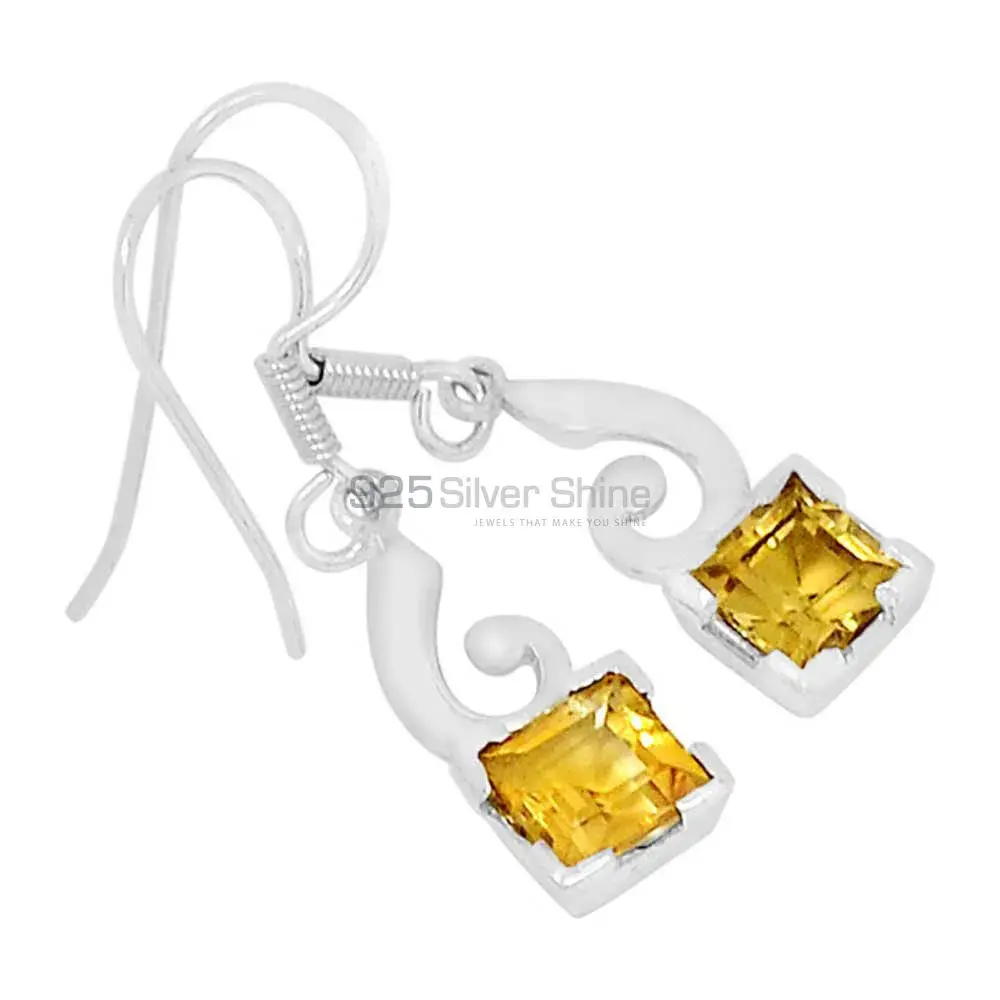Natural Citrine Gemstone Earrings In 925 Sterling Silver Jewelry 925SE572_0