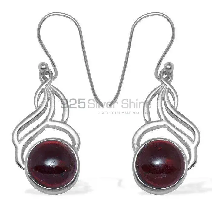Natural Garnet Gemstone Earrings In 925 Sterling Silver Jewelry 925SE815_0