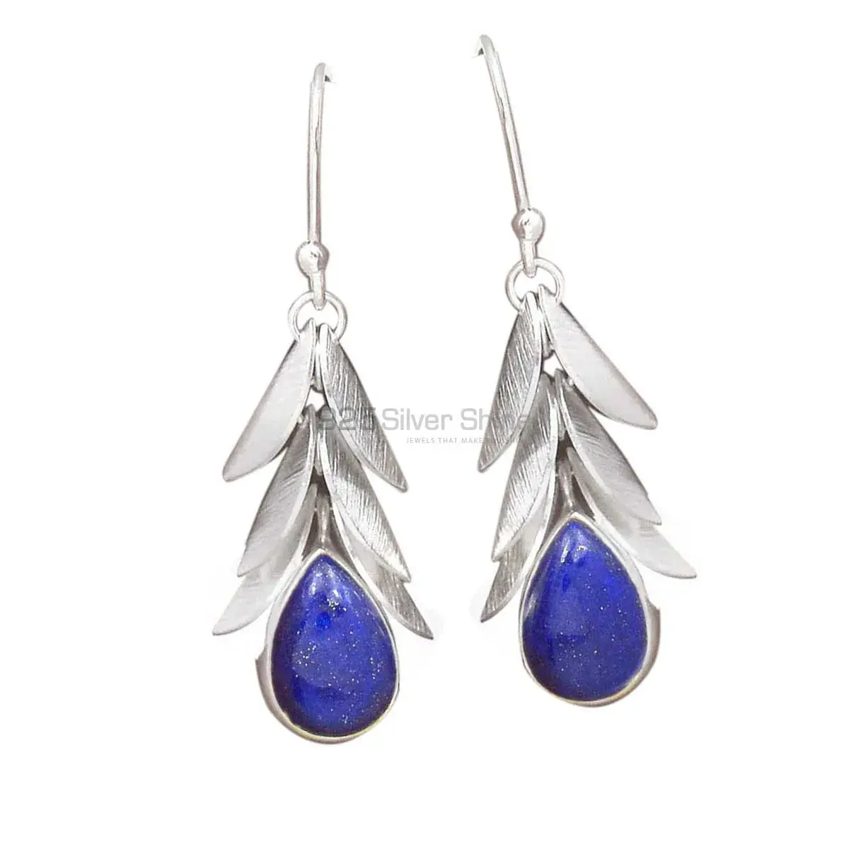 Natural Lapis Gemstone Earrings In 925 Sterling Silver Jewelry 925SE3003_0