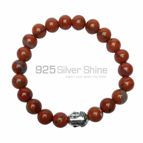 Natural Red Jasper Gemstone Beads Bracelets 925BB197