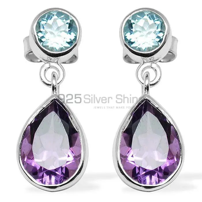Natural Multi Gemstone Earrings In 925 Sterling Silver Jewelry 925SE1131_0