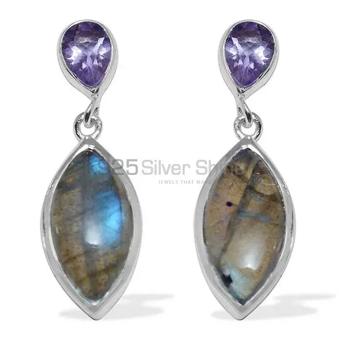Natural Multi Gemstone Earrings In 925 Sterling Silver Jewelry 925SE888_0