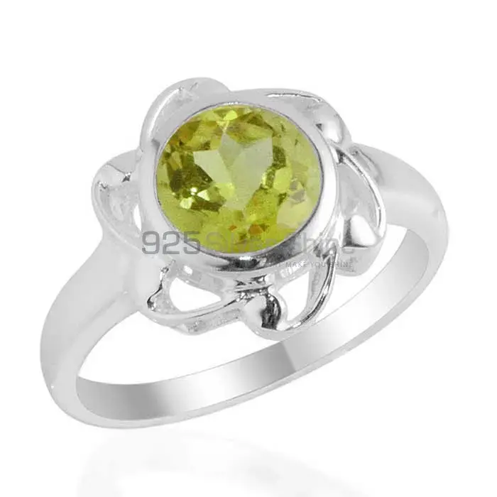 Lutes Design Sterling Silver Peridot Rings For Women's 925SR2101_0