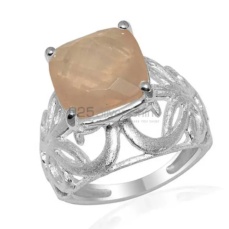 Natural Rose Quartz Gemstone Rings In 925 Sterling Silver Jewelry 925SR1630_1