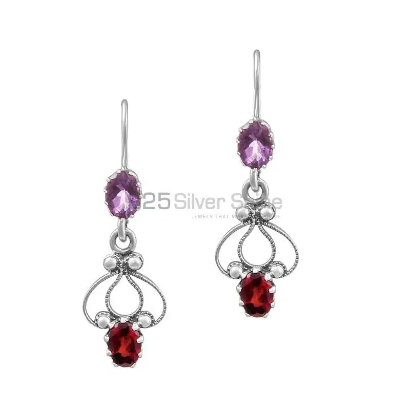 Natural Semi Precious Stone Handmade Earring In 925 Silver 925SE23_0