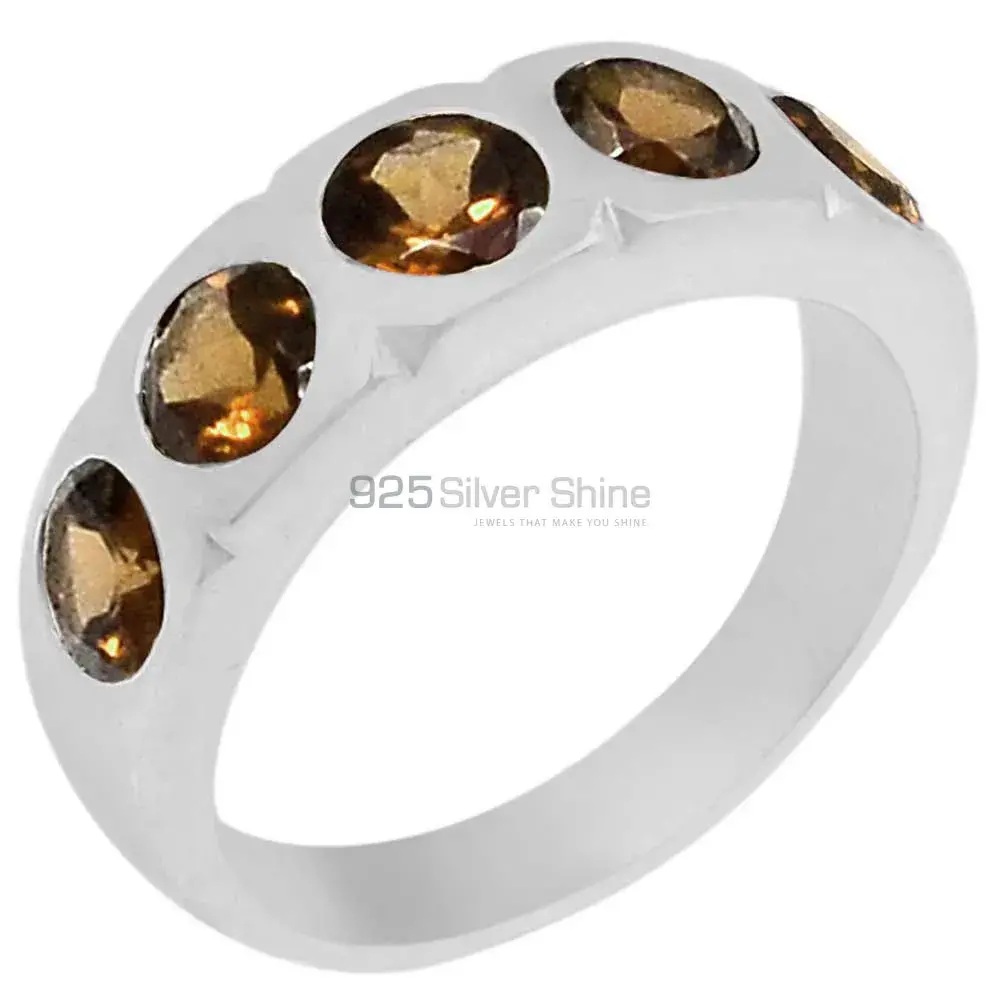 Natural Smoky Quartz Gemstone Handmade Ring In 925 Silver 925SR071-1_0