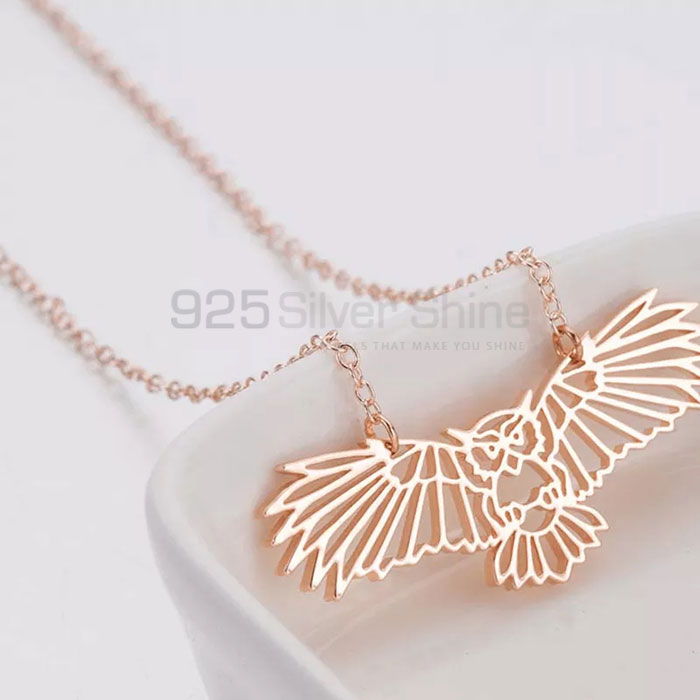 Owl Necklace, Animal Minimalist Necklace In 925 Sterling Silver AMN168_0