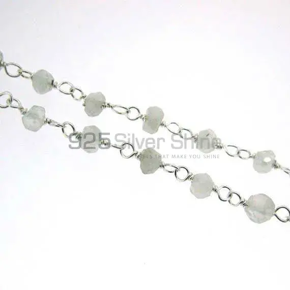 Rainbow moonstone rosary chain. "Wire Wrapped 1 Feet Roll Chain" 925RC239_3