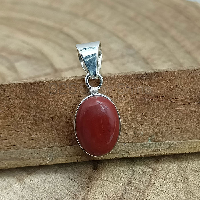 Red Jasper Gemstone Pendant In 925 Sterling Silver 925NSP12_2