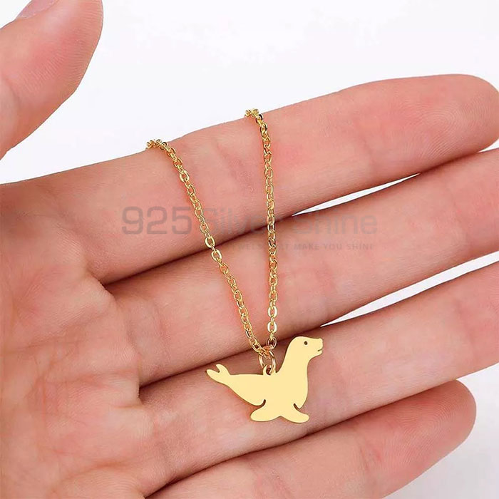 Sea Lion Necklace, Animal Minimalist Necklace In 925 Sterling Silver AMN206_0