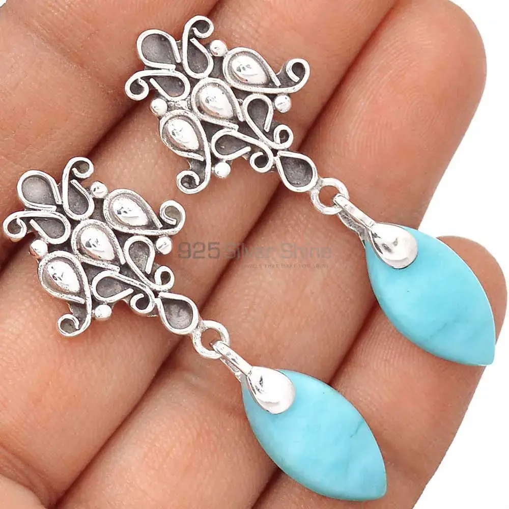 Semi Precious Agate Gemstone Earrings In 925 Sterling Silver Jewelry 925SE2051_1