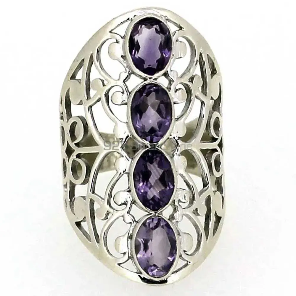Semi Precious Amethyst Gemstone Handmade Ring In 925 Sterling Silver 925SR020-4_0
