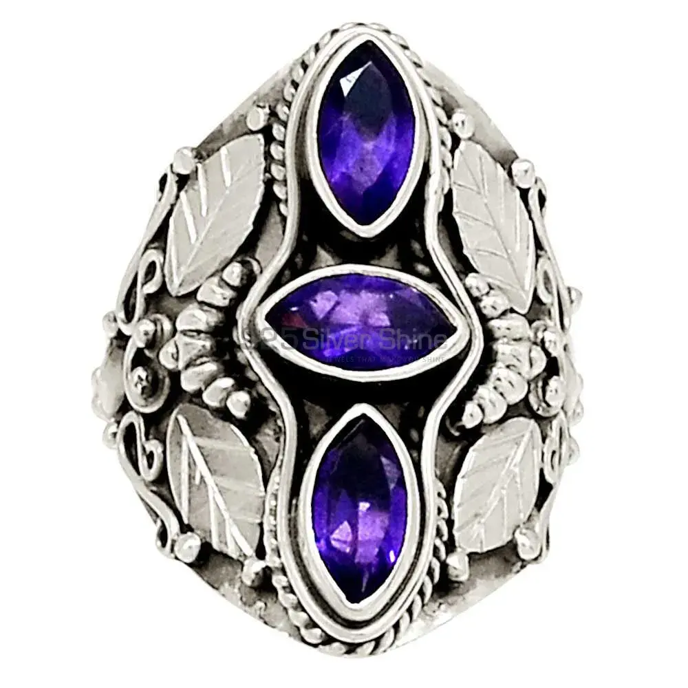Semi Precious Amethyst Gemstone Handmade Ring In Sterling Silver Jewelry 925SR2384_0