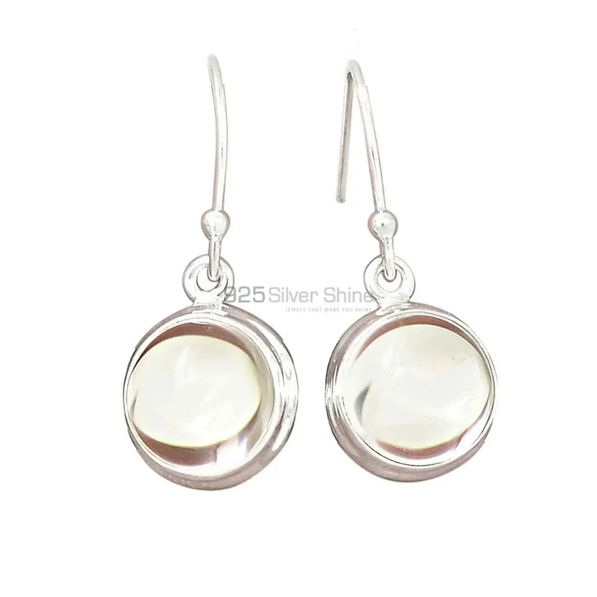Semi Precious Calcite Gemstone Earrings In Fine 925 Sterling Silver 925SE2759_4