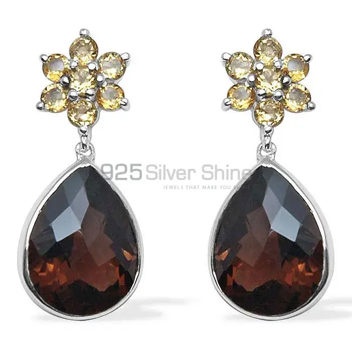 Semi Precious Chalcedony Gemstone Earrings In Fine 925 Sterling Silver 925SE1026_2