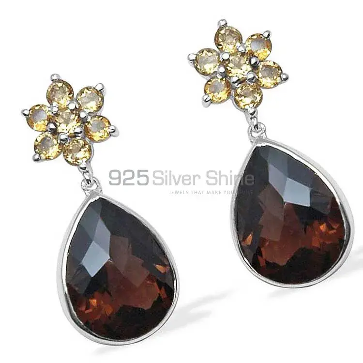 Semi Precious Chalcedony Gemstone Earrings In Fine 925 Sterling Silver 925SE1026_3